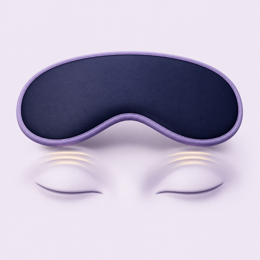 Flat sleep mask creating pressure around closed eyes